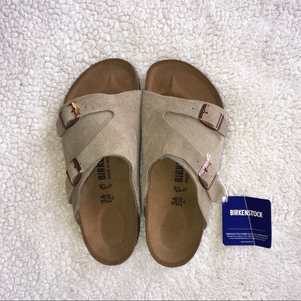 NEW Birkenstock Zurich Taupe Sandals Size 36 EU